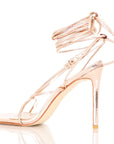 Elegant gold square-toe stiletto sandals, sizes 8-14 - Peculiarity Footwear, LLC
