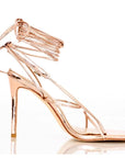 Gold square-toe stiletto sandals, extended sizes 8-14 - Peculiarity Footwear, LLC