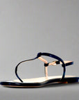 Women's black ankle strap thong sandals, perfect for casual wear - Peculiarity Footwear, LLC