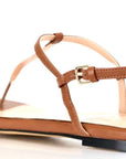 Women's brown thong sandals, ankle strap design for added support - Peculiarity Footwear, LLC