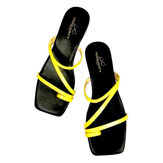 White or Yellow Squared-Toe Flip Flops - Peculiarity Footwear, LLC