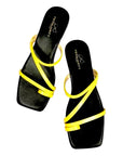 White or Yellow Squared-Toe Flip Flops - Peculiarity Footwear, LLC