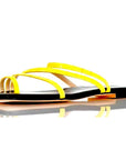 Women's yellow cushioned flip-flops, square-toe design, sizes 9-13 - Peculiarity Footwear, LLC