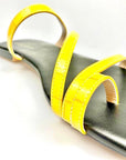 White or Yellow Squared-Toe Flip Flops - Peculiarity Footwear, LLC
