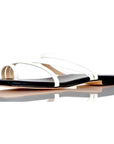 Comfortable white square-toe flip-flops, women's sizes 9-13 - Peculiarity Footwear, LLC