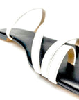 White or Yellow Squared-Toe Flip Flops - Peculiarity Footwear, LLC