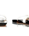 White cushioned flip-flops for women, square-toe, available in size 9-13 - Peculiarity Footwear, LLC