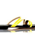 Yellow cushioned square-toe flip-flops for women, sizes 9-13 - Peculiarity Footwear, LLC