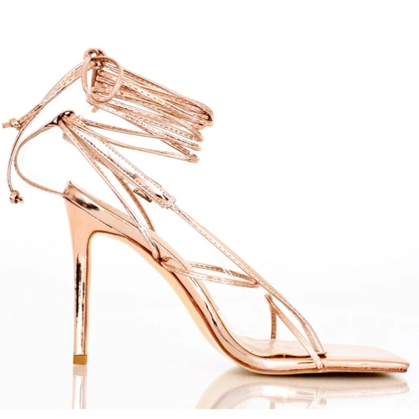 Gold square-toe stiletto sandals, extended sizes 8-14 - Peculiarity Footwear, LLC