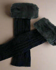 Black fur leg warmers are great with platform boots, trendy and comfortable - Peculiarity Footwear, LLC