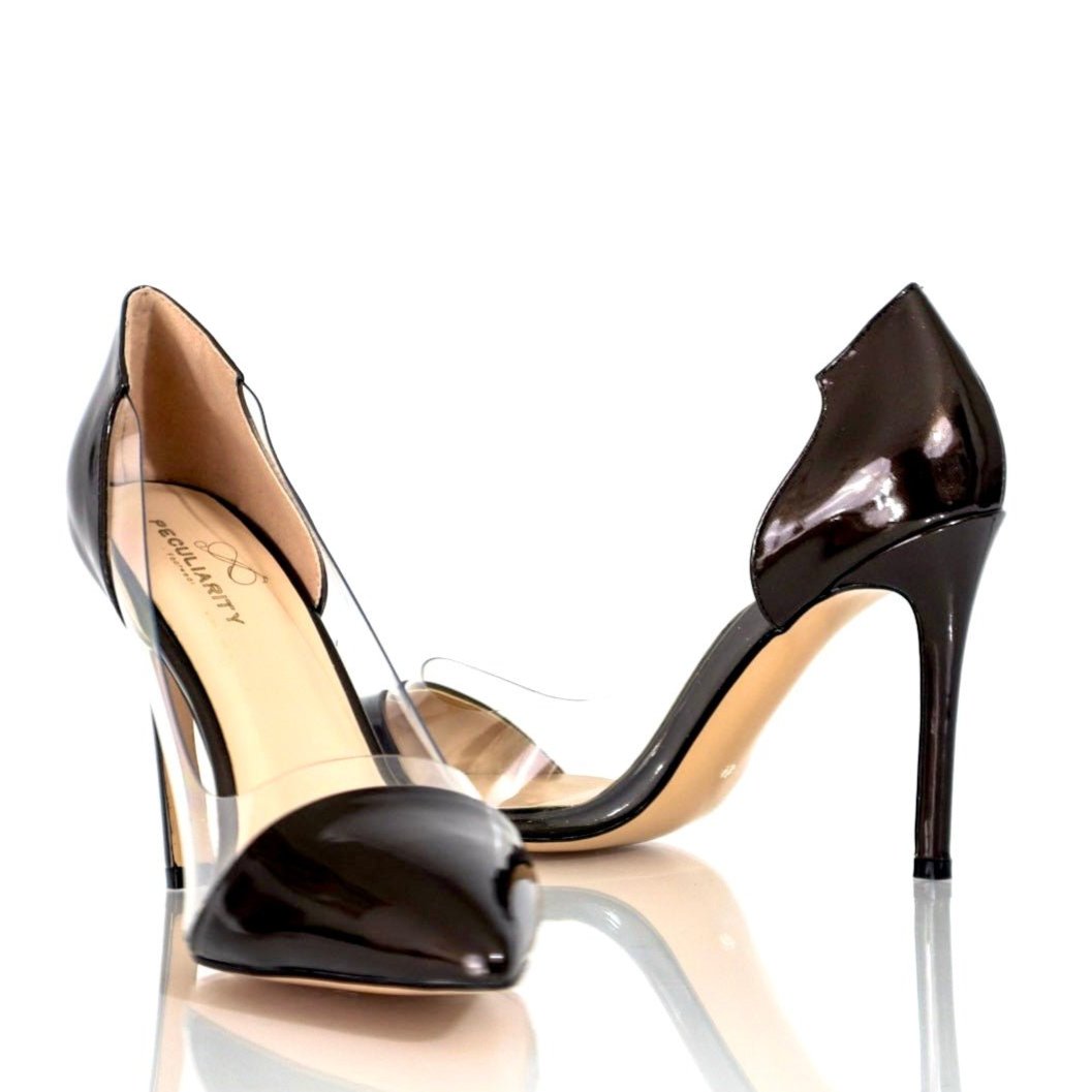 Chic and versatile brown nude leather heels in extended sizes, ranging from 8 to 13. - Peculiarity Footwear, LLC