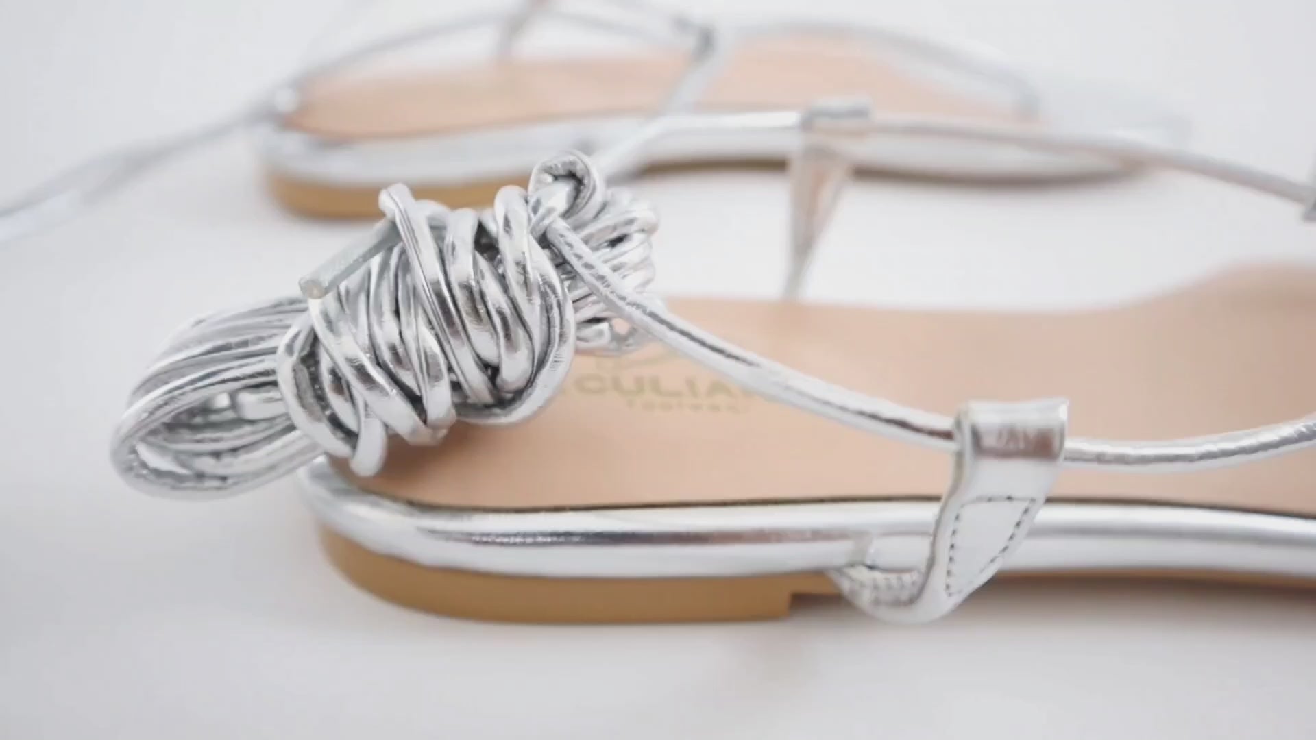 Silver Gladiator Sandals - Extended-Sizes - Peculiarity Footwear Collection