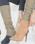 Large size brown suede boots with leopard strip, ankle length for women - Extended-Sizes 10-15 - Peculiarity Footwear Collection